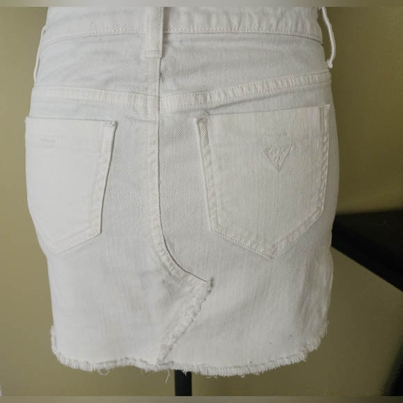 White Guess Denim Mini Skirt - Picture 5 of 12
